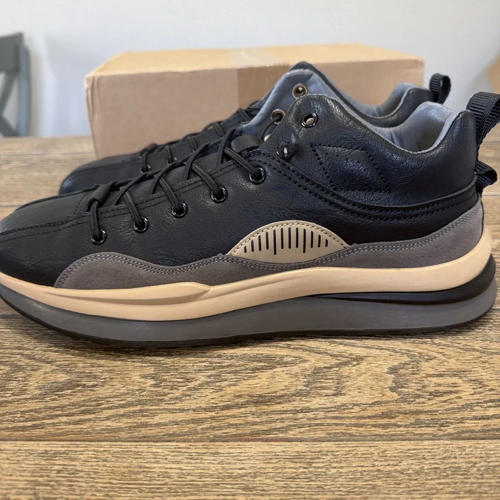 Men's Black Beige Shoes By Jeans‎ Size 45 US Size 11.5 New In Box